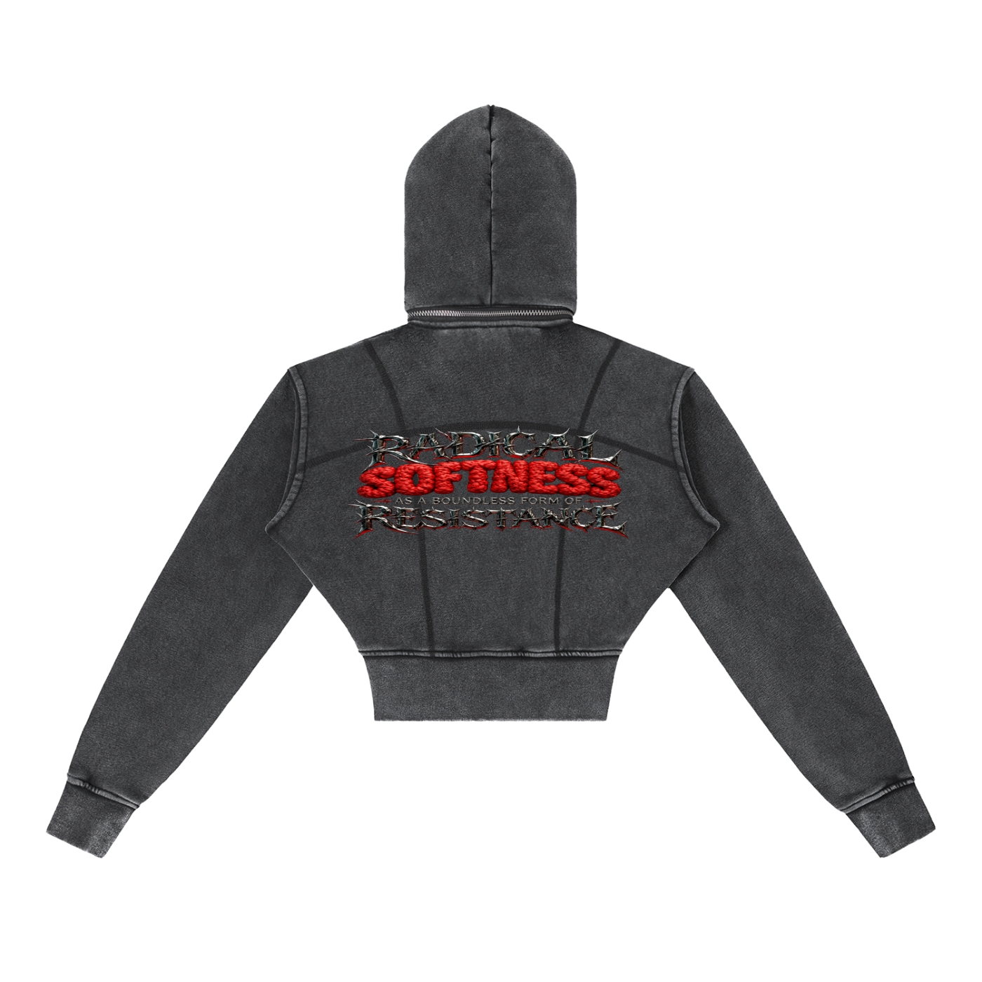 Vintage Washed Cropped Fleece Hoodie